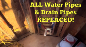 All water pipes and drain pipes replaced.