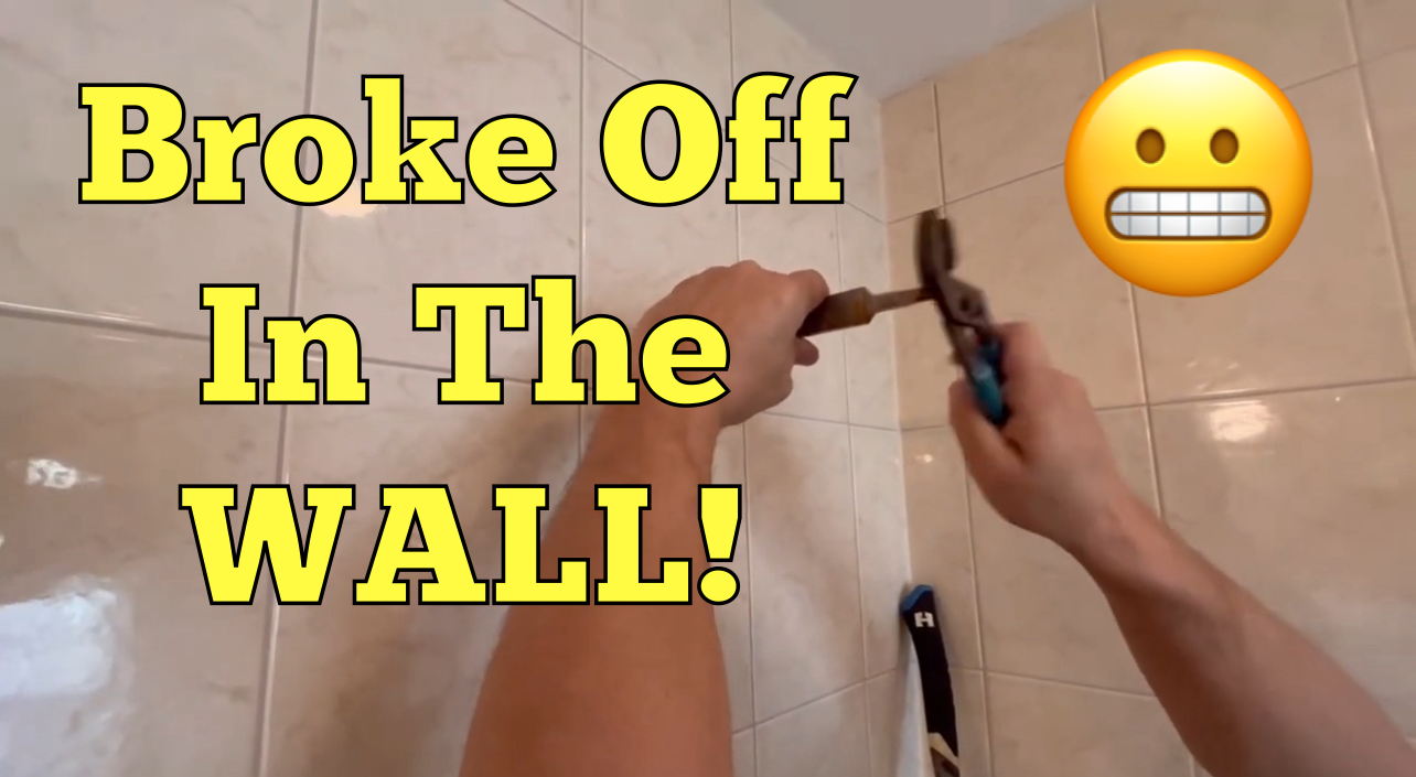 Removing a broken shower arm.