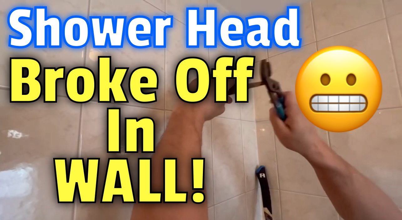 Removing a broken shower arm.